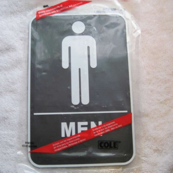 MEN & WOMEN SET 6 x 9" ADA Braille Restroom Sign Self Stick Tactile Hillman Cole - Picture 2 of 9